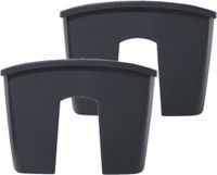 Prosperplast 2x stuks balkon railing opzet plantenbakken/bloembakken kunststof 58 x 28 x 20 cm antraciet grijs kleur voor buiten
