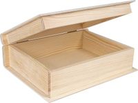 Creative Deco Effen Houten Boekomslag | Boekenkast | 24 x 19 x 7,5 cm | Ongeverfd Onbehandeld om te Versieren | Perfect voor Decoreren, Decoupage en Opslag