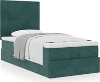 Maison Exclusive - Cadre de lit ottoman avec matelas, gris foncé, 90x190 cm, velours