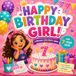 Happy Birthday Girl!: A Fun Birthday Coloring Book for 7-Year-Old Girls