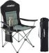 Merkloos / Sans marque Relaxdays Campingstoel Opvouwbaar, Draagtas, Bekerhouder, 160 kg, Gepolsterd, Polyester, Staal, Zwart 108x86x61 cm