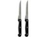 Urban Living Couteaux à steak - 2x - bord denté - acier inoxydable - manche noir - 28 cm