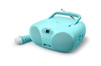 Muse MD-203KB - Boombox avec radio/lecteur CD et microphone, enfants, bleu clair
