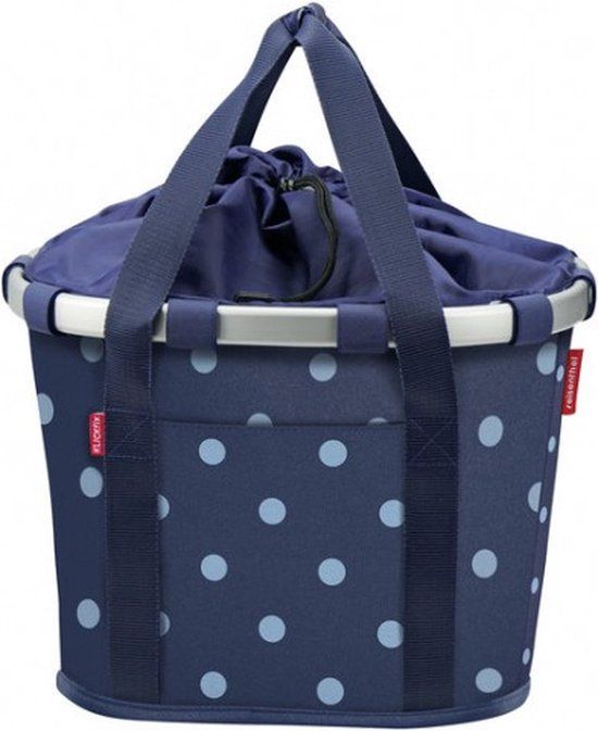 Klickfix Mandtas Mixed Dots 15L - Blauw - Stuurfietstas - 15 Liter - Polyester