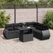 Maison Exclusive - Ensemble de jardin, 7 pièces, avec coussins, noir, en polyrotin