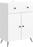 vidaXL Dressoir Hoogglans Wit 66 x 34,5 x 90 cm Bewerkt hout