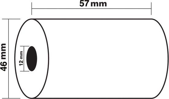 Exacompta 30x Rollen voor bank- en betaalkaartterminals 57x46x12x24 - 1 laag thermisch papier 55g/m2 zonder BPA's. - Wit - 40915E