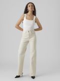 Vero Moda VMTESSA Jean coupe large taille haute Ecru W25 x L30