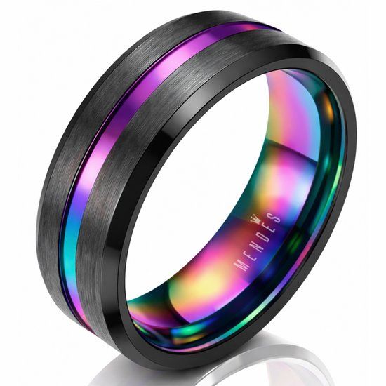 Mendes Jewelry Heren ring Wolfraam Zwart Multi 8mm-21mm