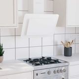 VidaXL Wandafzuigkap 60 cm roestvrij staal en gehard glas wit