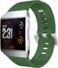 Strap-it Fitbit Ionic siliconen bandje - legergroen - Maat: L