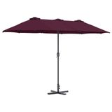 vidaXL Tuinparasol Bordeaux 370 x 197 x 239 cm Polyester en Aluminium
