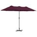 vidaXL Tuinparasol Bordeaux 370 x 197 x 239 cm Polyester en Aluminium