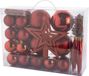 Cosy&Trendy Rood Mix 53x stuks kunststof kerstballen en kerstornamenten met ster piek