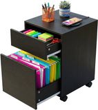 Merkloos Ladeblok bureau - voor hangmappen - met wieltjes - zwart
