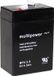 Multipower PB-6-4,5-4,8 MP4,5-6 Batterie au plomb 6 V 4,5 Ah Loodvlies (AGM) 70 x 105 x 47 mm Kabelschoen 4,8 mm Sans entretien
