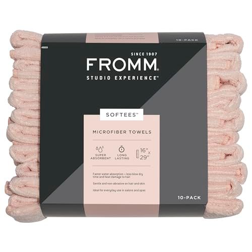 Fromm Softees Microfiber Salon Hair Towels - Light Pink - 10 Count