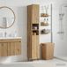 Maison Exclusive Armoire de salle de bain exclusive avec étagère ouverte, modèle ZWOLLE, en chêne massif