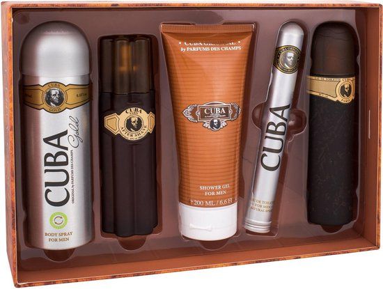 Cuba Paris Cuba Gold Gift Set 100 ml Eau De Toilette Spray + 100 ml After Shave Spray + 200 ml Body Deodorant Spray + 200 ml Shower Gel + 35 ml EDT Spray