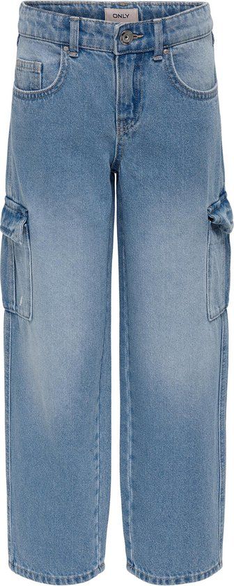 ONLY KOGHARMONY WIDE CARGO CARROT PIM NOOS Meisjes Jeans - Light Blue Denim - Maat 140