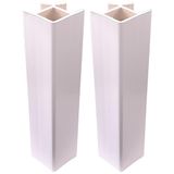 cyclingcolors 2 x plinten, plinten, voor meubels, keuken, sokkel, meerhoek, 150 mm, wit, 90°