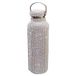 BSOMAM Diamant Waterfles, Roestvrij Staal Geïsoleerde Waterfles, Glitter Waterflessen Navulbare Waterflessen voor Vrouwen Zilver (500ml)