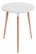 CLP Design keukentafel AMALIE - Ø 60 cm, hout, driepotig, met vloerbeschermer, Kleur:wit, Framekleur:natura