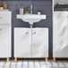 Meuble de salle de bain - Meuble bas pour lavabo - 60x60x30 cm - Autoportant - Structure en bois peinte - Sans lavabo ni plan de travail - Auto-assemblage - Blanc