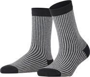 FALKE Family Special Edition gedessineerd katoen sokken dames zwart - maat 35-38