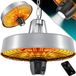 Kesser Chauffe-terrasse électrique radiateur infrarouge avec lumière LED et chaîne + mousqueton - Argent, 2500W