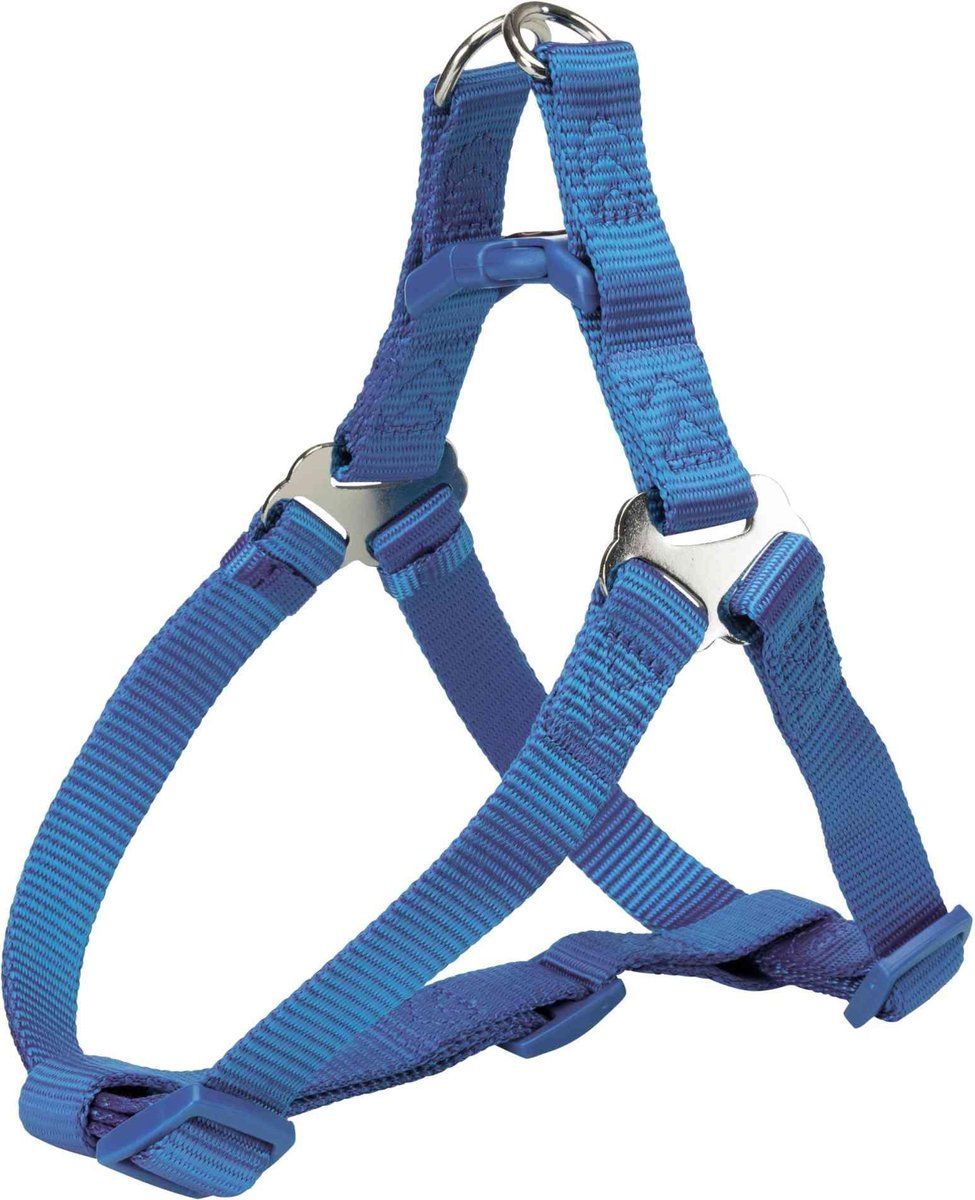 TRIXIE Premium Hondentuig One Touch Royal Blauw 40 - 50 x 1,5 cm