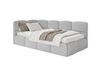 Lit adolescent 120x200, tête de lit à gauche, matelas, chenille gris clair