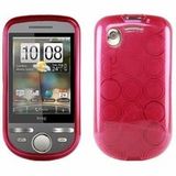 Logotrans Circle Series siliconen beschermhoes voor HTC Tattoo, roze