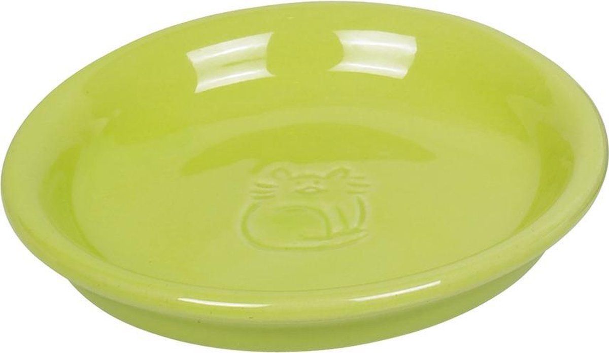 Nobby stenen voerschotel - kat - groen - 14 cm