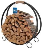 KOTARBAU® Brandhoutrek, Houtmand, Staal, 59 x 22,5 x 61 cm, Zwart
