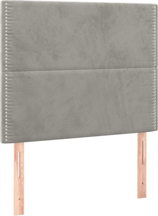 vidaXL Hoofdbord Lichtgrijs Fluweel 100x5x118/128 cm