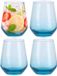 Alpina Tumbler Smoke waterglazen / drinkglazen - 4x stuks - 450 ml - Luxe glazen - lichtblauw - semi transparant - voor frisdrank en water