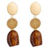 Club Manhattan oorbellen Bella goudkleurig/bruin