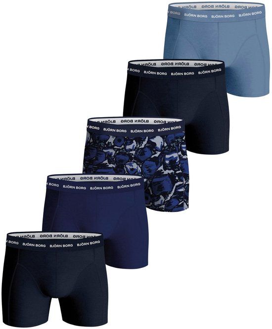 Björn Borg Bjorn Borg Boxers Cotton Stretch 5-Pack Blauw - Maat L - Heren - Boxershorts