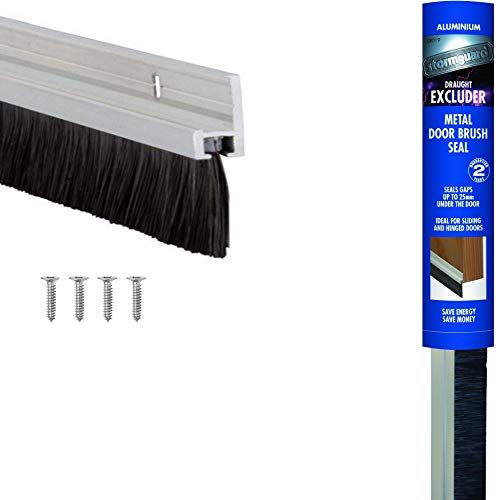 Stormguard borstelstrip voor deur, tochtstopper - aluminium