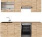 Vicco Fame-Line Unité de cuisine complète – 240 cm sans plan de travail Chêne doré puissant