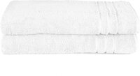 Komfortec Set van 2 saunahanddoeken, 80 x 200 cm, van 100% katoen, XXL-saunahanddoeken, zacht, groot, badstof, sneldrogend, wit