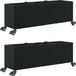 vidaXL Plantenbakken met wielen 2 st 107x32x38 cm poly rattan zwart