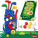 Kit de mini-golf, comprenant 23 pièces, avec tapis de putting, chariot de golf et 4 clubs