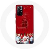 Maniacase Hoesje voor Xiaomi Redmi Note 11s 5G BTS Bangtan Boys Rode Achtergrond Kerstcadeau 2024
