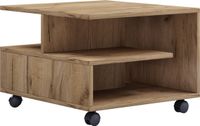 VCM Houten salontafel/banktafel met wieltjes/woonkamertafel rolbaar/afmetingen H. 40 x B. 50 x D. 50 cm/koffietafel Stango S