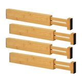Wintem - Set van 4 ladeverdelers van bamboe, verstelbaar van 43-56 cm
