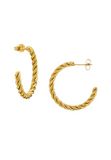 X Jewellery MAXTE Gedraaide Half Creolen – Goudkleurig Chirurgisch Roestvrij Staal – Dames Oorknopjes 30 mm
