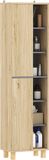 Homcom Badkamerkast MDF 40x24x148cm Natuurlijk Hout