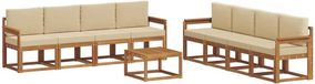 vidaXL - Acacia Hout Bank Loungeset - 8 Zitplekken - Natuurlijk en Beige